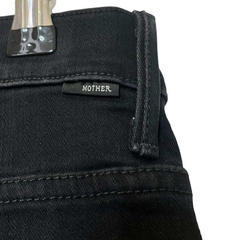 Mother The Looker High Waist Raw Hem Ankle Crop Not Guilty Black Jeans SZ 27 / 4 - Picture 4 of 10